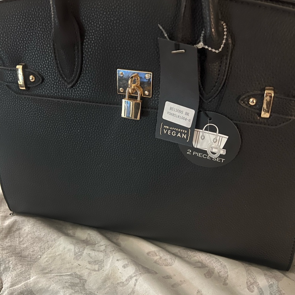 Black Vegan Leather Handbag